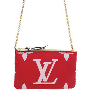 Louis Vuitton Monogram Giant Double Zip Pochette Bag Rouge Red